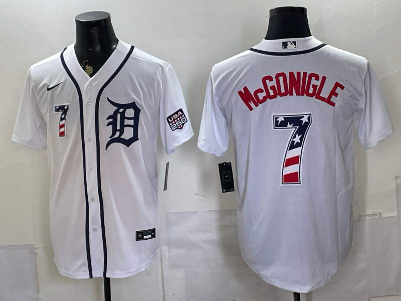 Men Detroit Tigers #7 McGonigle white Nike 2026 MLB Jersey 0715001->detroit tigers->MLB Jersey